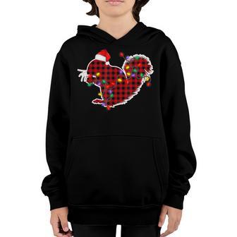Red Plaid Squirrel Christmas Pajamas Family Girl Xmas Lights Youth Hoodie - Thegiftio UK