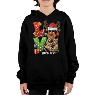 Reindeer Family Christmas - Love School Nurse Life 2022 Xmas Youth Hoodie - Thegiftio UK
