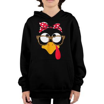 Restro Girl Turkey Face Costume Women Happy Thanksgiving Youth Hoodie - Thegiftio UK