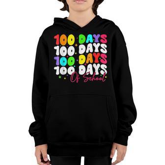 Retro 100 Days Of School Teacher Student Happy 100Th Day Youth Hoodie - Thegiftio UK