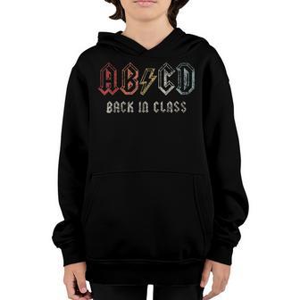 Retro Abcd Alphabets Back In Class Back To School Youth Hoodie - Thegiftio UK