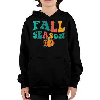 Retro Fall Season Groovy Thanksgiving Autumn Men Kids Youth Hoodie - Thegiftio UK