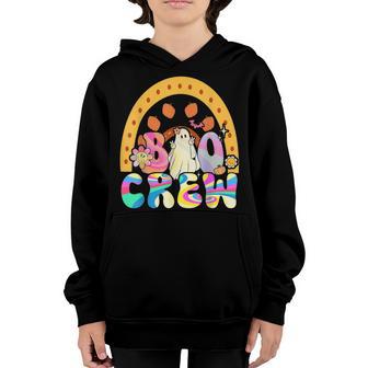 Retro Groovy Boo Crew Halloween Hippie Floral Ghost Boy Girl V7 Youth Hoodie - Thegiftio UK