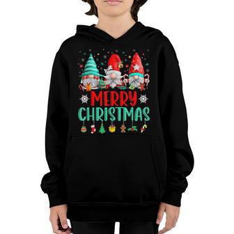 Retro Groovy Merry Christmas Gnomies Gnome Xmas Boy Girl V2 Youth Hoodie - Thegiftio UK