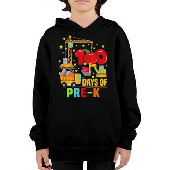 Retro I Crushed 100 Days Of Pre K Construction Truck Boys Youth Hoodie - Seseable