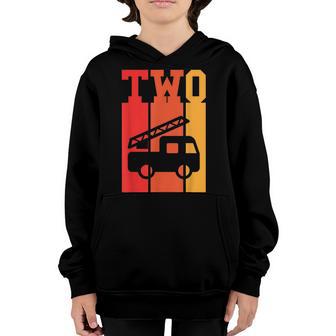 Retro Sound The Alarm Im 2 Years Old Birthday Boy Fire Youth Hoodie - Thegiftio UK