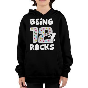 Rock Climbing Funny 12 Years Old 12Th Birthday Gift For Kids Youth Hoodie - Thegiftio UK