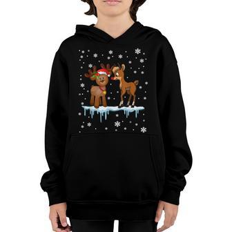 Rudolph And ClariceChristmas Kids Girls Reindeer Youth Hoodie - Thegiftio UK