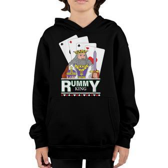Rummy King Gin Two Player Card Game Rum And Gin Gambler Gift For Mens Youth Hoodie | Mazezy
