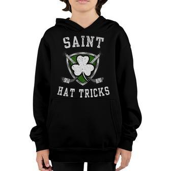 Saint Hattrick St Patricks Day Hockey Hat Tricks Boys Men Youth Hoodie | Mazezy