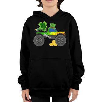Saint Patricks Day Funny Monster Truck Boys Toddlers Kids Youth Hoodie - Seseable