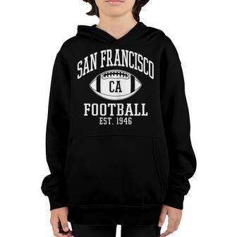 San Francisco Football | Vintage Sf Cali Retro Gameday Youth Hoodie | Mazezy