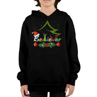 Santa Believe Christmas Boy Kids Girls Ns Xmas Tree Gifts Youth Hoodie - Thegiftio UK