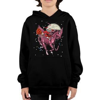 Santa Claus Riding Unicorn Christmas Kids Women Ns Gifts V2 Youth Hoodie - Thegiftio UK