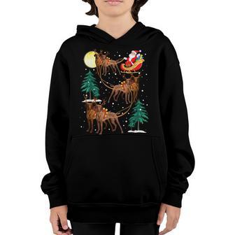 Santa Claus Riding Vizsla Christmas For Kids Mens Womens Youth Hoodie - Thegiftio UK