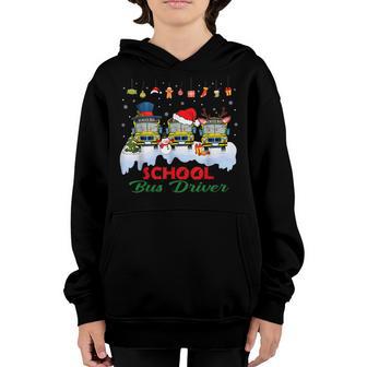 Santa Claus School Bus Driver Christmas Costume Xmas Pajama V2 Youth Hoodie - Thegiftio UK