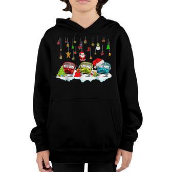 Santa Claus School Bus Driver Christmas Costume Xmas Pajama Youth Hoodie - Thegiftio UK
