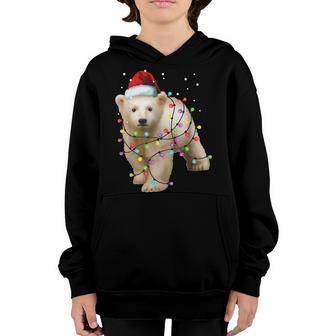 Santa Polar Bear Christmas Men Women Kids Bear Lover V2 Youth Hoodie - Thegiftio UK