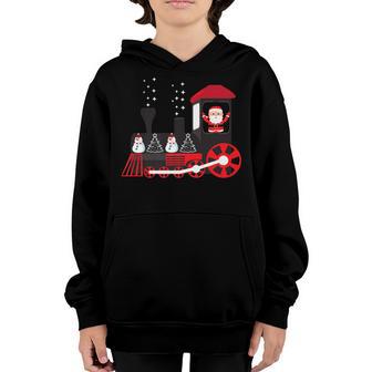 Santa Riding Train Cute Christmas Santa Boys Girls Kids Youth Hoodie - Thegiftio UK