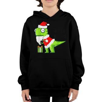 Santa Saurus Santa Claus Dinosaur Christmas Pajama Boys Men Youth Hoodie - Thegiftio UK