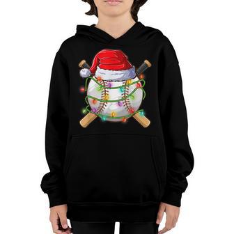 Santa Sports Design For Men Boys Christmas Baseball Player Youth Hoodie - Thegiftio UK
