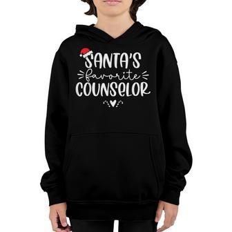 Santas Favorite Counselor Christmas Funny School Counselor Youth Hoodie - Thegiftio UK