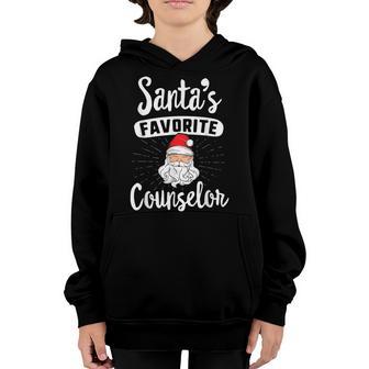 Santas Favorite Counselor Christmas School Gift Youth Hoodie - Thegiftio UK