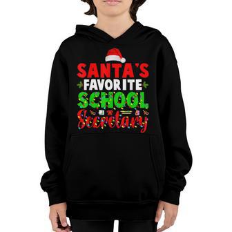 Santas Favorite School Secretary Christmas School Secretary Youth Hoodie - Thegiftio UK