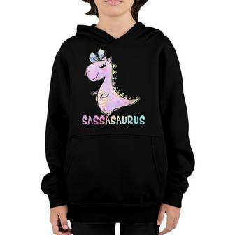 Sassasaurus Cute Girl Dinosaur Funny Gifts For Kids Girls Youth Hoodie | Mazezy