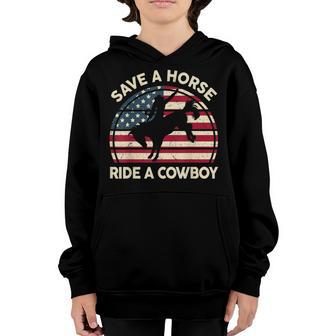 Save A Horse Ride A Cowboy Women Men Cute Horse Riding Youth Hoodie - Thegiftio UK