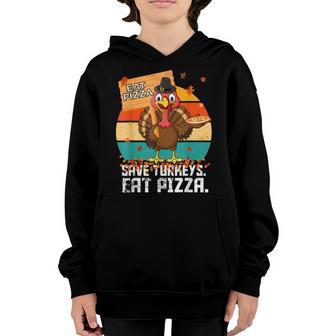 Save A Turkey Eat Pizza Thanksgiving Kids Adult Vegan Youth Hoodie - Thegiftio UK