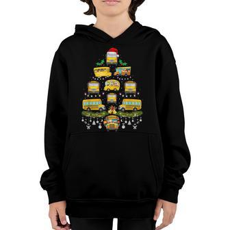 School Bus Christmas Tree Funny Back To School Christmas Youth Hoodie - Thegiftio UK
