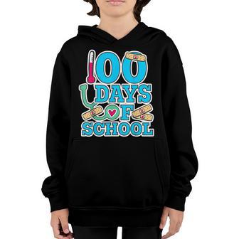 School Nurse 100 Days Of School V2 Youth Hoodie - Thegiftio UK