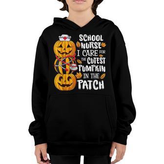 School Nurse Fall I Care For The Cutest Pumpkins In Patch Youth Hoodie - Thegiftio UK