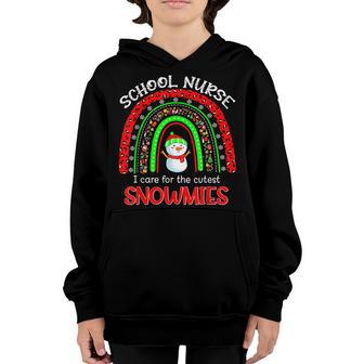 School Nurse I Care For The Cutest Snowmies Leopard Rainbow Youth Hoodie - Thegiftio UK