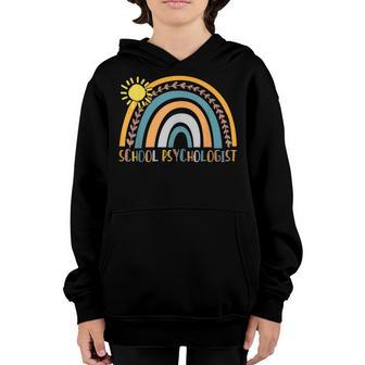 School Psychologist - Vintage Retro Color Rainbow And Sun Youth Hoodie - Thegiftio UK