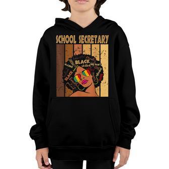 School Secretary Afro African American Black History Month Youth Hoodie - Thegiftio UK