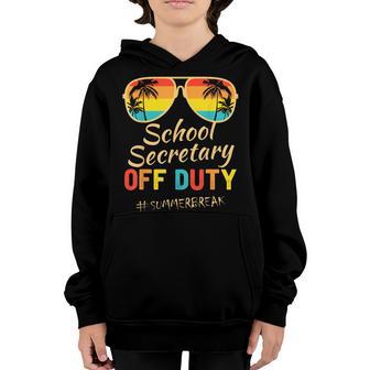 School Secretary Off Duty Sunglasses Beach Sunset Youth Hoodie - Thegiftio UK