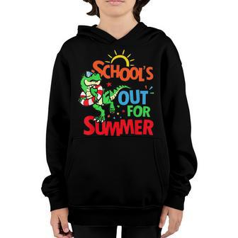 Schools Out For Summer Dinosaur Last Day Of School Kids Youth Hoodie - Thegiftio UK