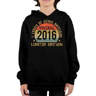 Seven 7Yr Bday Son Boy Funny 2016 7Th 7 Year Old Birthday Youth Hoodie - Thegiftio UK