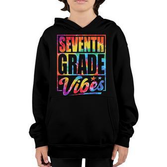 Seventh Grade Vibes 100 Days Of School Tie Dye 7Th Grade Youth Hoodie - Thegiftio UK