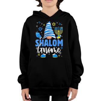 Shalom Gnome Menorah Dreidel Hanukkah Chanukah Jewish Girls Youth Hoodie - Thegiftio UK