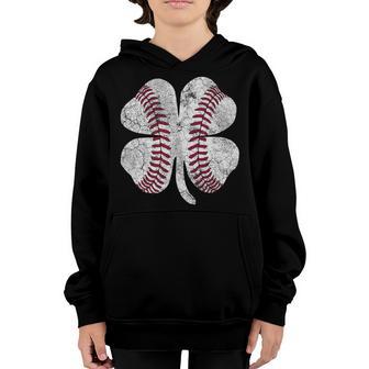 Shamrock Baseball Saint Paddys St Patricks Day Kids Boys Youth Hoodie - Thegiftio UK