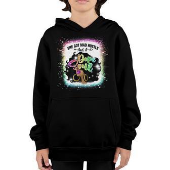She Got A Mad Hustle And A Dope Soul Black Girl Melanin V4 Youth Hoodie - Thegiftio UK