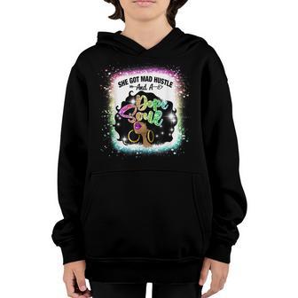 She Got A Mad Hustle And A Dope Soul Black Girl Melanin Youth Hoodie - Thegiftio UK