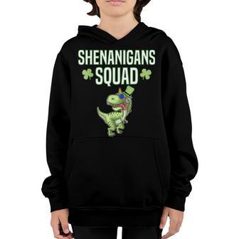 Shenanigans Squad St Patricks Day Dinosaur Dino Boys Kids Youth Hoodie - Thegiftio UK