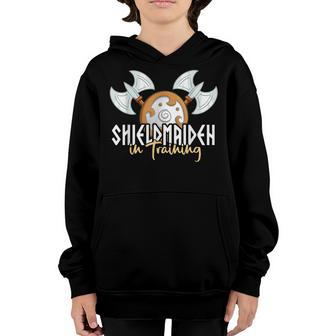 Shieldmaiden In Training I Valkyrie Girls Toddlers Viking Youth Hoodie - Seseable