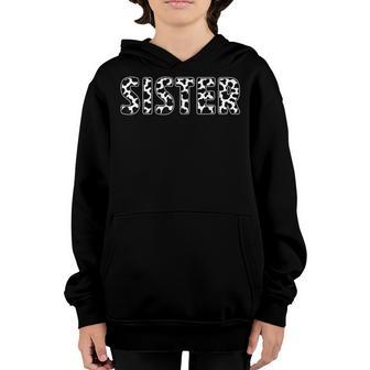 Sister Cow Pattern Birthday Girl Boy Farm Cow Birthday Youth Hoodie - Thegiftio UK