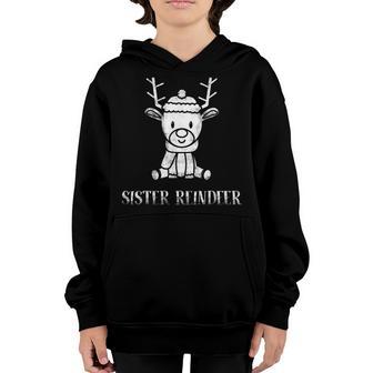 Sister Reindeer Christmas Family Matching Girls Kids Gifts V2 Youth Hoodie - Thegiftio UK