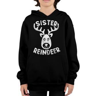 Sister Reindeer Christmas Family Matching Girls Kids Gifts Youth Hoodie - Thegiftio UK